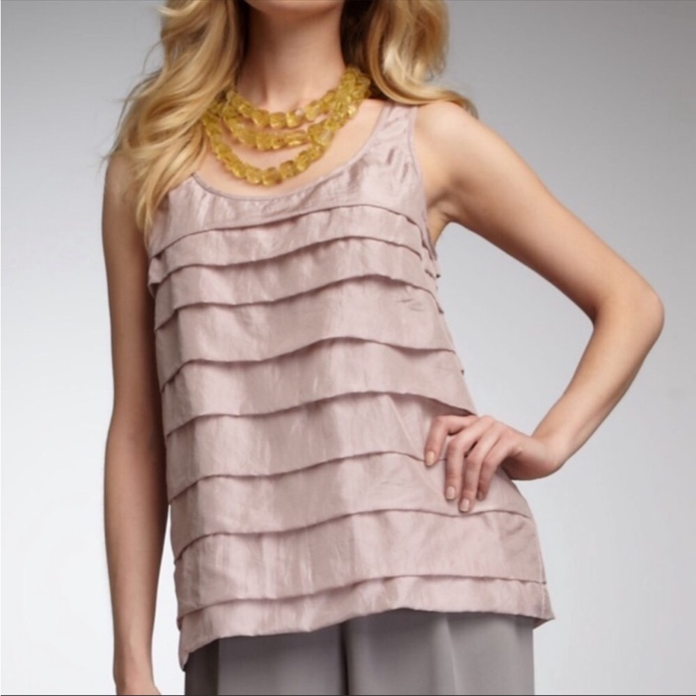 Eileen Fisher Ruffled Silk Tank